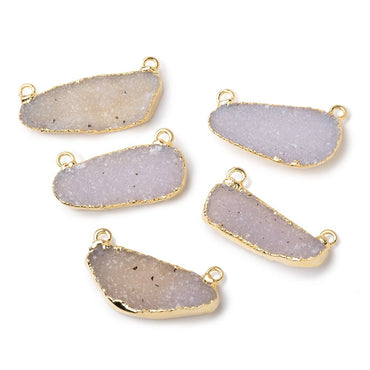 24-30mm Gold Leafed Lilac Drusy East West Connector 1 focal piece (ONLINE ORDER ONLY)