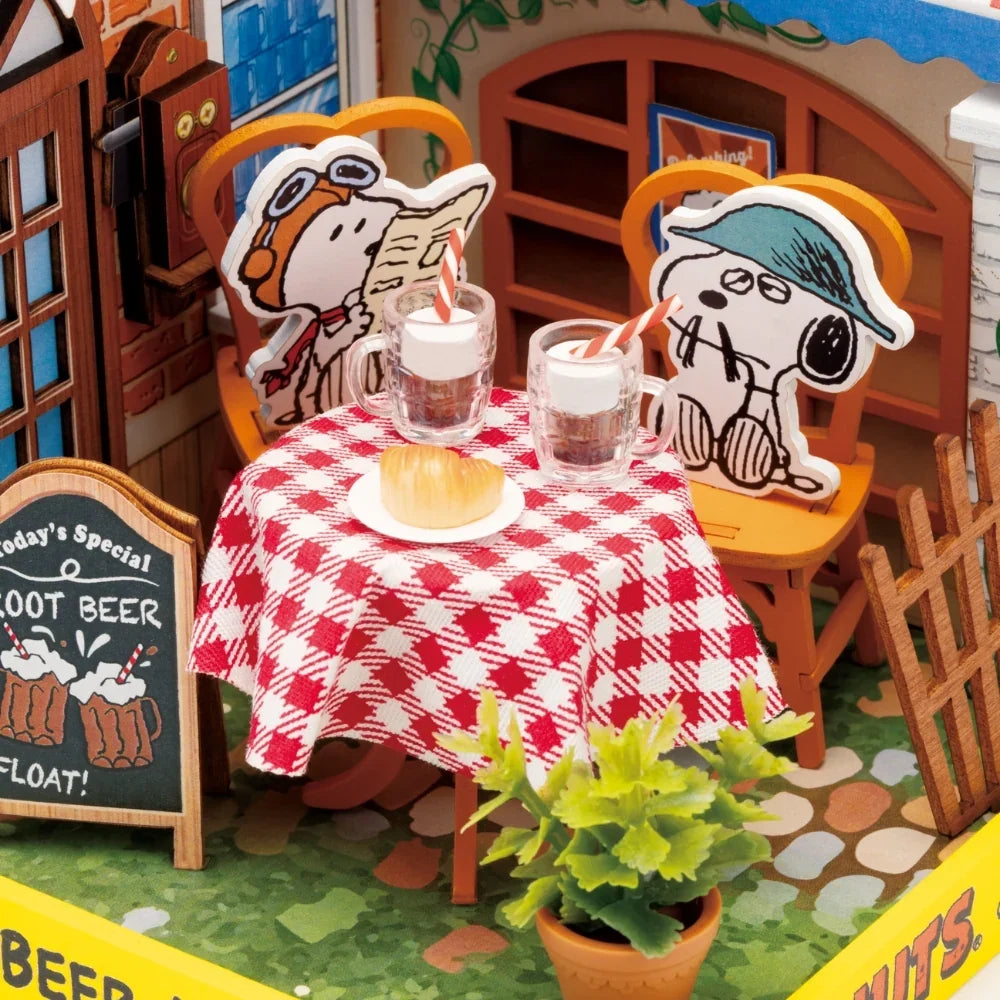 DIY Miniature Kit: Peanuts - Le Petit Cafe with Snoopy and Spike (ONLINE ORDER ONLY)