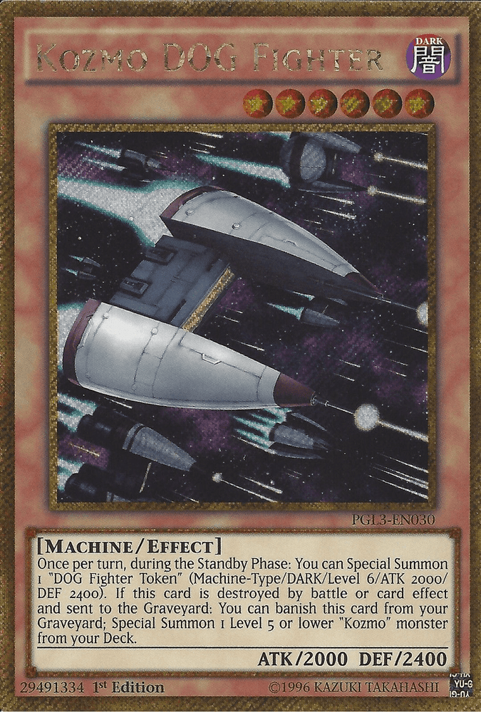 Kozmo Dog Fighter [PGL3-EN030] Gold Secret Rare (ONLINE ORDER ONLY)