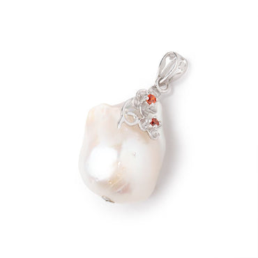 24.5x16.5mm White Ultra Baroque .925 Silver Pendant focal 1 piece (ONLINE ORDER ONLY)