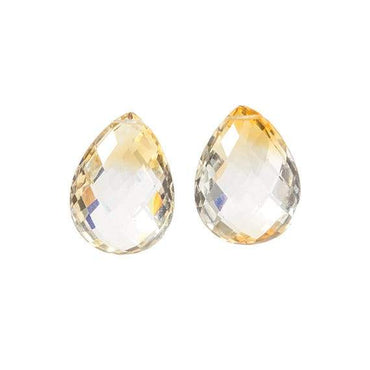 24.5x17.5mm Citrine faceted pear focal Bead Set of 2 (ONLINE ORDER ONLY)