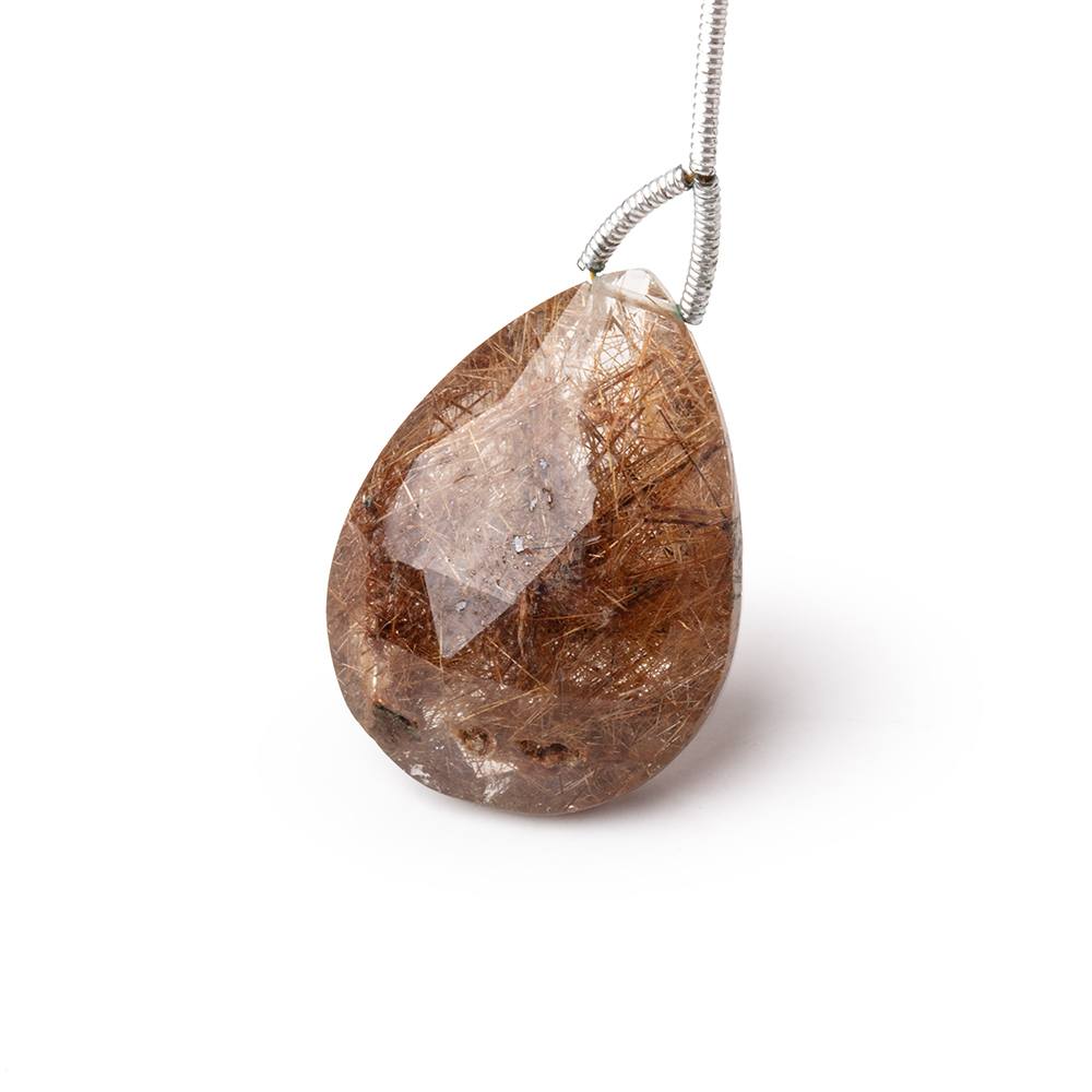 24.5x18mm Rutilated Quartz Faceted Pear Focal Bead 1 piece (ONLINE ORDER ONLY)