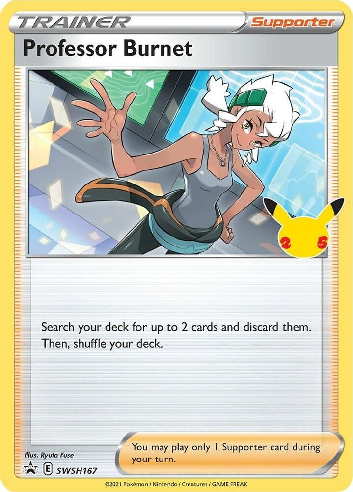 Professor Burnet (SWSH167) (25th Anniversary Stamp) [Sword & Shield: Black Star Promos] (Online Only)