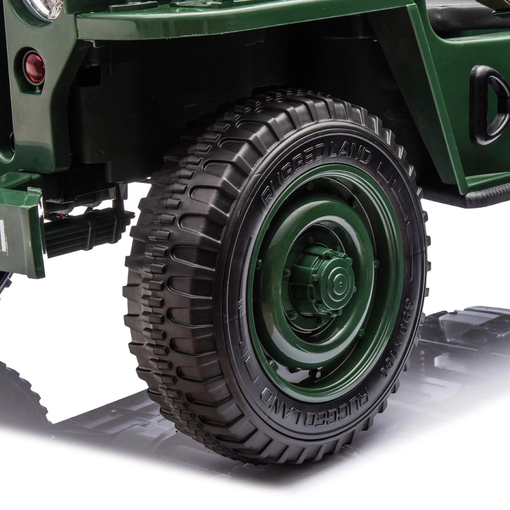 24V Freddo Military Willy Truck 3 Seater Electric Ride on (ONLINE ORDER ONLY)