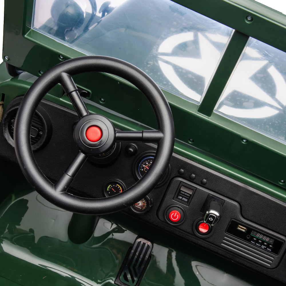 24V Freddo Military Willy Truck 3 Seater Electric Ride on (ONLINE ORDER ONLY)