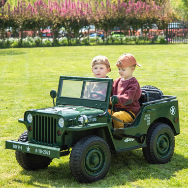 24V Freddo Military Willy Truck 3 Seater Electric Ride on (ONLINE ORDER ONLY)