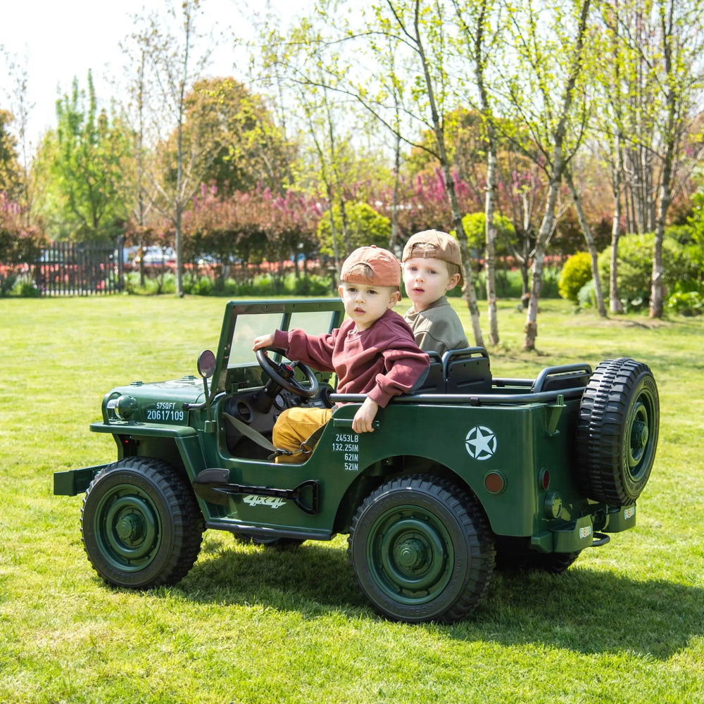24V Freddo Military Willy Truck 3 Seater Electric Ride on (ONLINE ORDER ONLY)