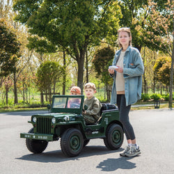 24V Freddo Military Willy Truck 3 Seater Electric Ride on (ONLINE ORDER ONLY)