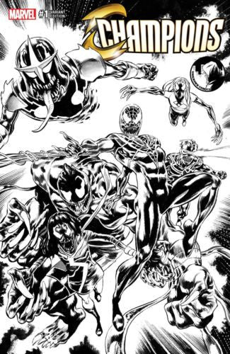 Champions 1 Unknown Comics Exclusive B&W Var Perkins 2016 (Online Only)