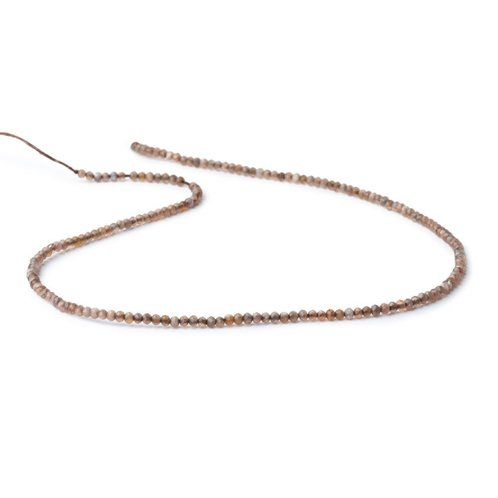 2.4mm Golden Sheen Moonstone Micro Faceted Rondelles 12.75 inch 174 Beads (ONLINE ORDER ONLY)