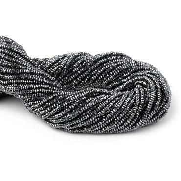 2.4mm Hematite Micro Faceted Heishi 12.5 inch 250 Beads AA (ONLINE ORDER ONLY)