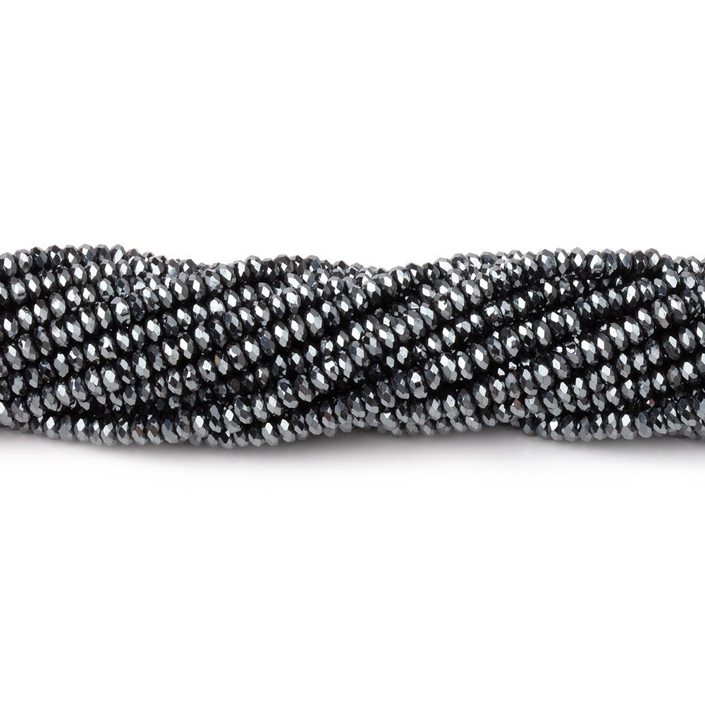 2.4mm Hematite Micro Faceted Heishi 12.5 inch 250 Beads AA (ONLINE ORDER ONLY)
