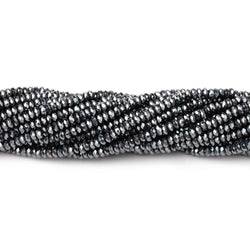 2.4mm Hematite Micro Faceted Heishi 12.5 inch 250 Beads AA (ONLINE ORDER ONLY)