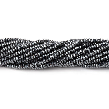 2.4mm Hematite Micro Faceted Heishi 12.5 inch 250 Beads AA (ONLINE ORDER ONLY)