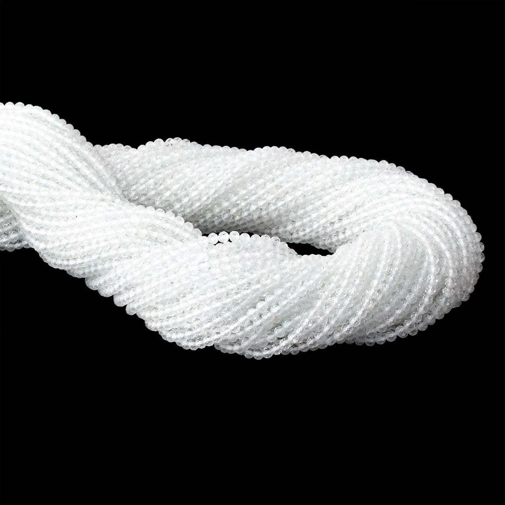 2.4mm Natural White Topaz Micro Faceted Rondelles 12.5 inch 144 beads (ONLINE ORDER ONLY)