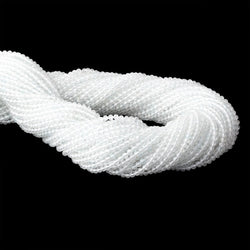 2.4mm Natural White Topaz Micro Faceted Rondelles 12.5 inch 144 beads (ONLINE ORDER ONLY)