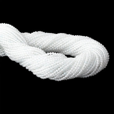 2.4mm Natural White Topaz Micro Faceted Rondelles 12.5 inch 144 beads (ONLINE ORDER ONLY)