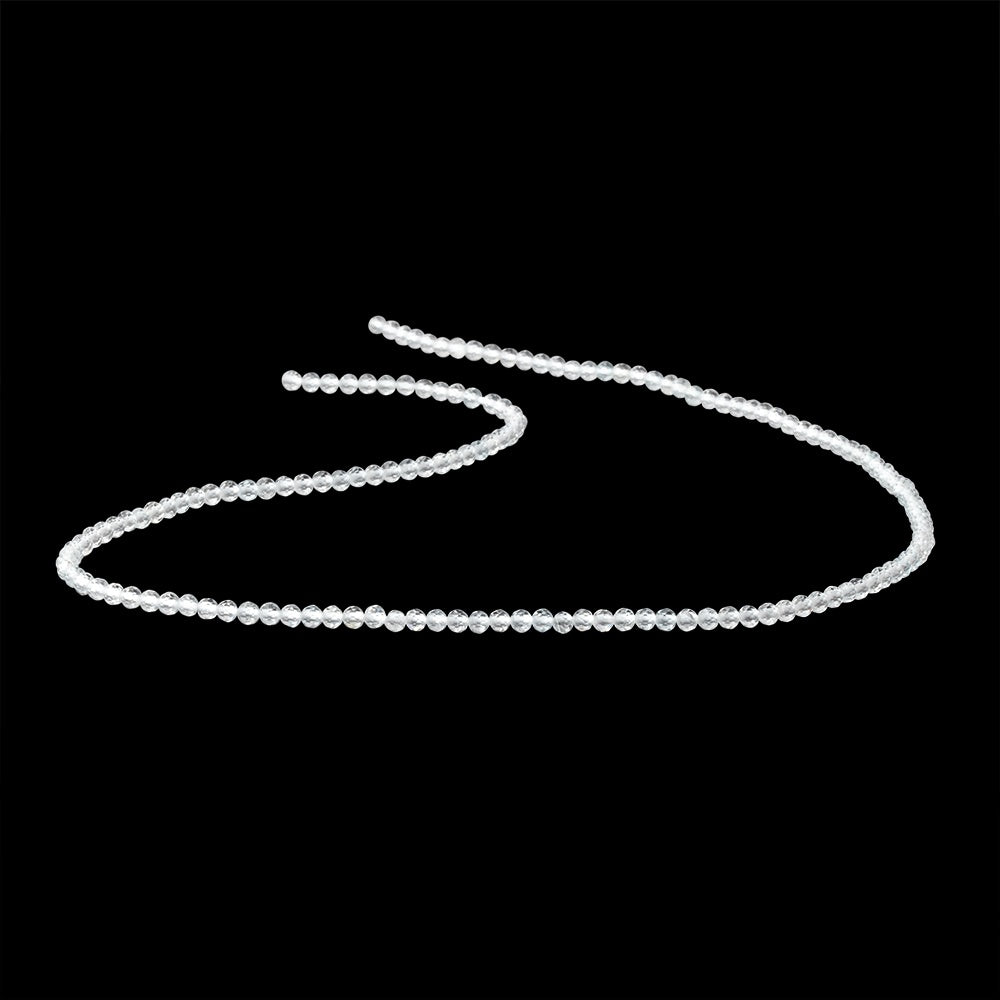 2.4mm Natural White Topaz Micro Faceted Rondelles 12.5 inch 144 beads (ONLINE ORDER ONLY)