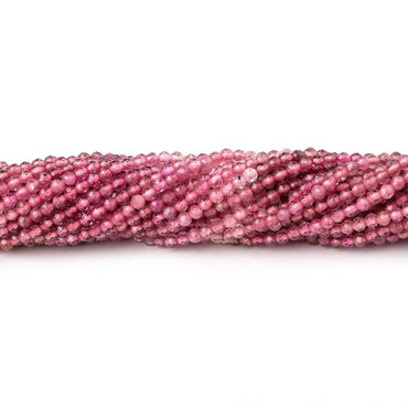 2.4mm Pink Tourmaline Micro Faceted Round Beads 12.5 inch 144 pieces (ONLINE ORDER ONLY)