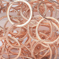 24mm Rose Gold Plated Brushed Round Link Chain (ONLINE ORDER ONLY)