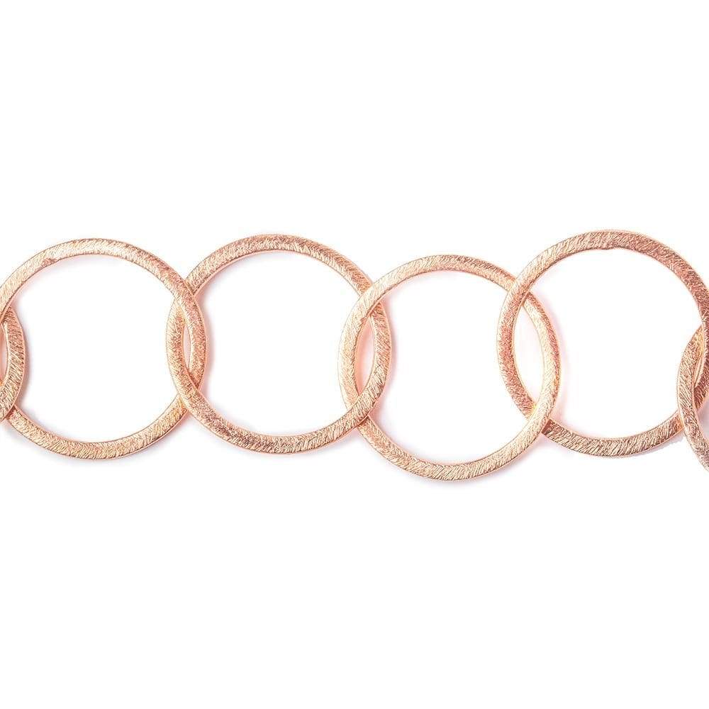 24mm Rose Gold Plated Brushed Round Link Chain (ONLINE ORDER ONLY)
