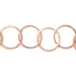 24mm Rose Gold Plated Brushed Round Link Chain (ONLINE ORDER ONLY)