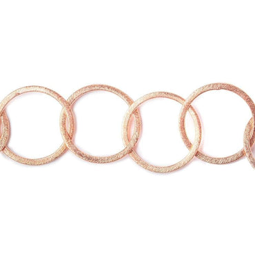 24mm Rose Gold Plated Brushed Round Link Chain (ONLINE ORDER ONLY)
