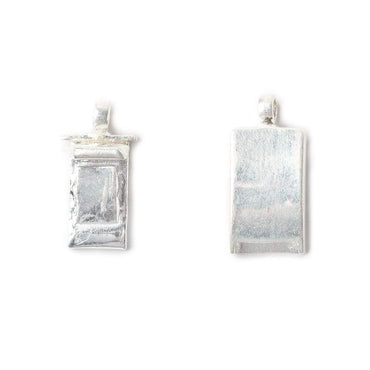 24mm Sterling Silver plated Box Clasp Curved Plain Rectangle Design 1 piece (ONLINE ORDER ONLY)