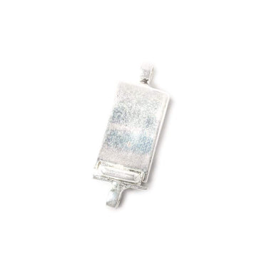 24mm Sterling Silver plated Box Clasp Curved Plain Rectangle Design 1 piece (ONLINE ORDER ONLY)