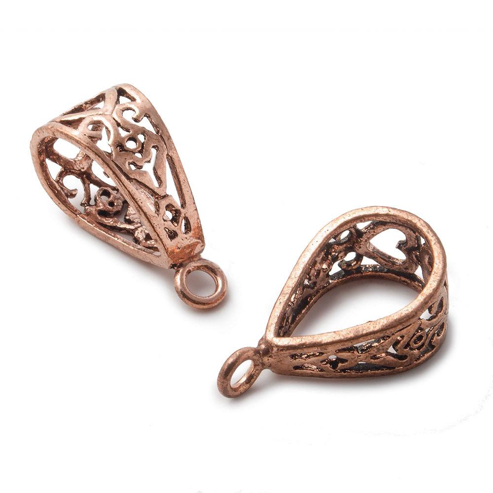 24x10mm Copper Bail Art Deco Design Set of 2 (ONLINE ORDER ONLY)