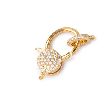 24x12mm Vermeil CZ Coin Clasp with CZ Ring 1 piece (ONLINE ORDER ONLY)