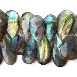 24x13-28x17mm Labradorite faceted pear briolette beads 7 inch 34 pieces A (ONLINE ORDER ONLY)