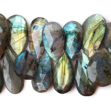 24x13-28x17mm Labradorite faceted pear briolette beads 7 inch 34 pieces A (ONLINE ORDER ONLY)