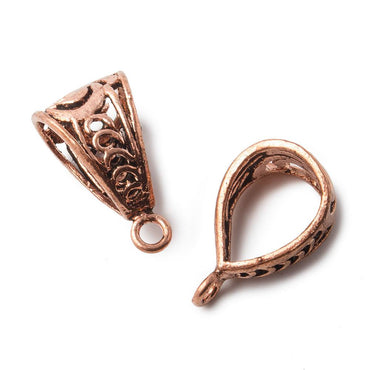 24x13mm Copper Bail Chevron Design Set of 2 (ONLINE ORDER ONLY)