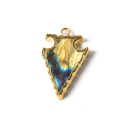 24x16mm Gold Leaf Edged Labradorite Arrowhead Pendant 1 piece (ONLINE ORDER ONLY)