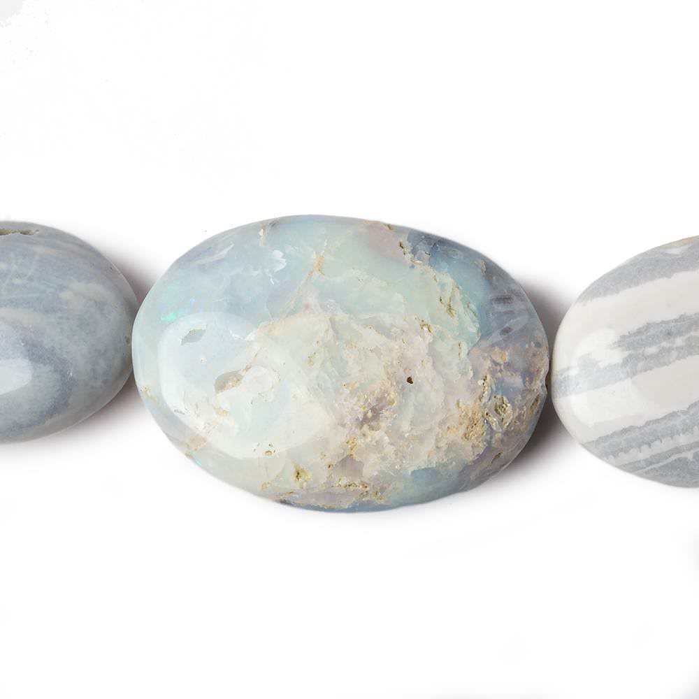 24x17-33x21mm Australian Blue Grey Opal Plain Oval Beads 19 inch 19 pieces (ONLINE ORDER ONLY)