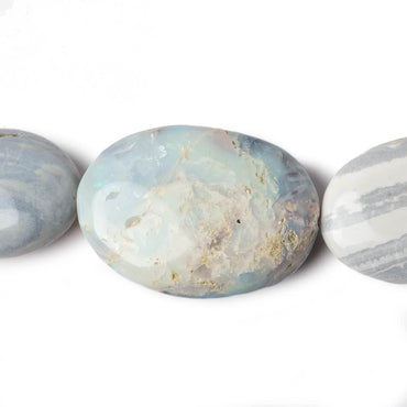 24x17-33x21mm Australian Blue Grey Opal Plain Oval Beads 19 inch 19 pieces (ONLINE ORDER ONLY)