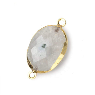 24x17mm 22kt Gold Leafed Natural Stalactite Solar Quartz Oval Connector 1 piece (ONLINE ORDER ONLY)