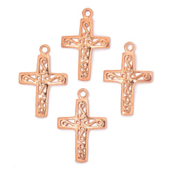 24x18mm Filigree Cross Pendant Charm Set of 4 pieces (ONLINE ORDER ONLY)