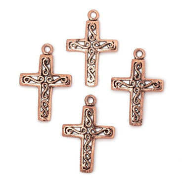 24x18mm Filigree Cross Pendant Charm Set of 4 pieces (ONLINE ORDER ONLY)