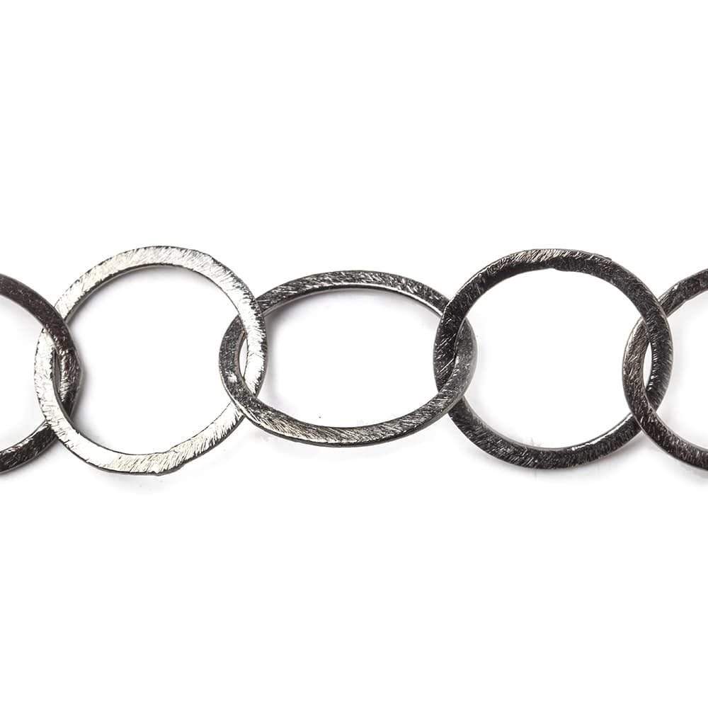 24x20mm-22x21mm Black Gold Plated Brushed Oval & Roval Link Chain by the foot (ONLINE ORDER ONLY)