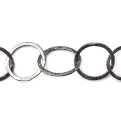 24x20mm-22x21mm Black Gold Plated Brushed Oval & Roval Link Chain by the foot (ONLINE ORDER ONLY)