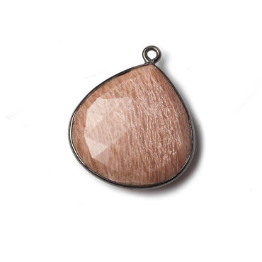 24x20mm Black Gold Bezel Sunstone Faceted Heart Pendant 1 piece (ONLINE ORDER ONLY)