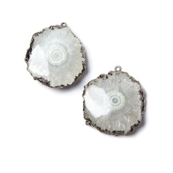 24x22mm Black Gold Leaf Edged Solar Quartz Stalactite Pendant Set of 2 (ONLINE ORDER ONLY)