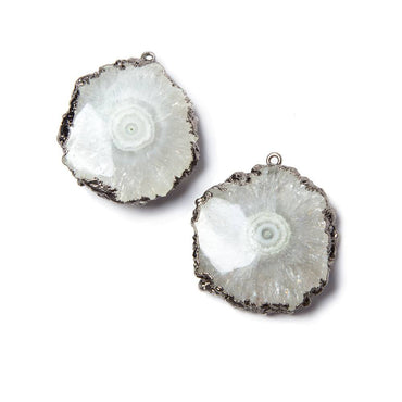 24x22mm Black Gold Leaf Edged Solar Quartz Stalactite Pendant Set of 2 (ONLINE ORDER ONLY)