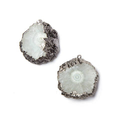 24x22mm Black Gold Leaf Edged Solar Quartz Stalactite Pendant Set of 2 (ONLINE ORDER ONLY)