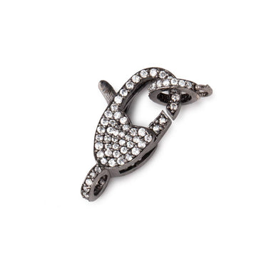 24x9mm Black Gold over .925 Pave CZ Oval Lobster Clasp with CZ Ring 1 piece (ONLINE ORDER ONLY)