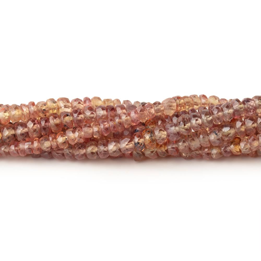 2.5-3.5mm Burnt Orange Songea Sapphire Faceted Rondelles 16 inch 209 Beads (ONLINE ORDER ONLY)
