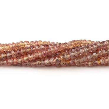 2.5-3.5mm Burnt Orange Songea Sapphire Faceted Rondelles 16 inch 209 Beads (ONLINE ORDER ONLY)