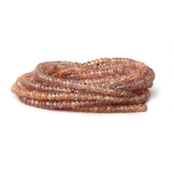 2.5-3.5mm Burnt Orange Songea Sapphire Faceted Rondelles 16 inch 209 Beads (ONLINE ORDER ONLY)